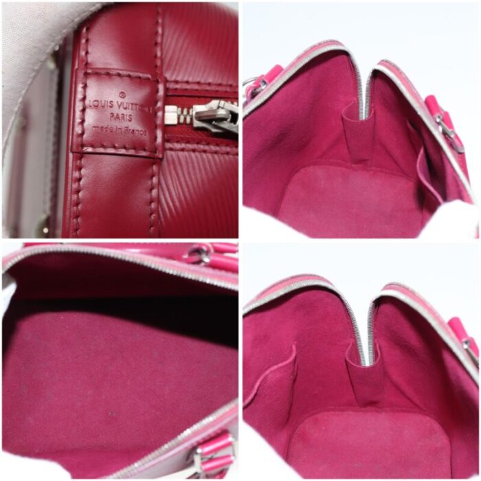 louis vuitton epi alma pm hand bag fuchsia m40490 lv auth bs15303 0614