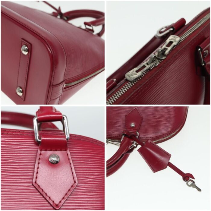 louis vuitton epi alma pm hand bag fuchsia m40490 lv auth bs15303 8367