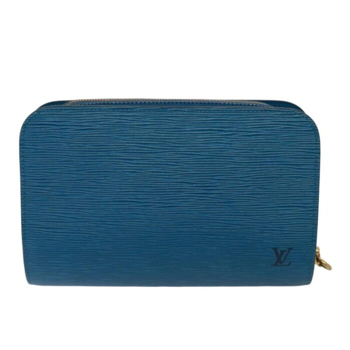 louis vuitton epi orsay clutch bag spo blue lv auth 79473 1843