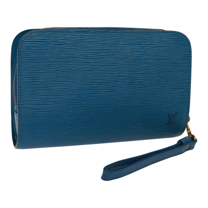 louis vuitton epi orsay clutch bag spo blue lv auth 79473 8922