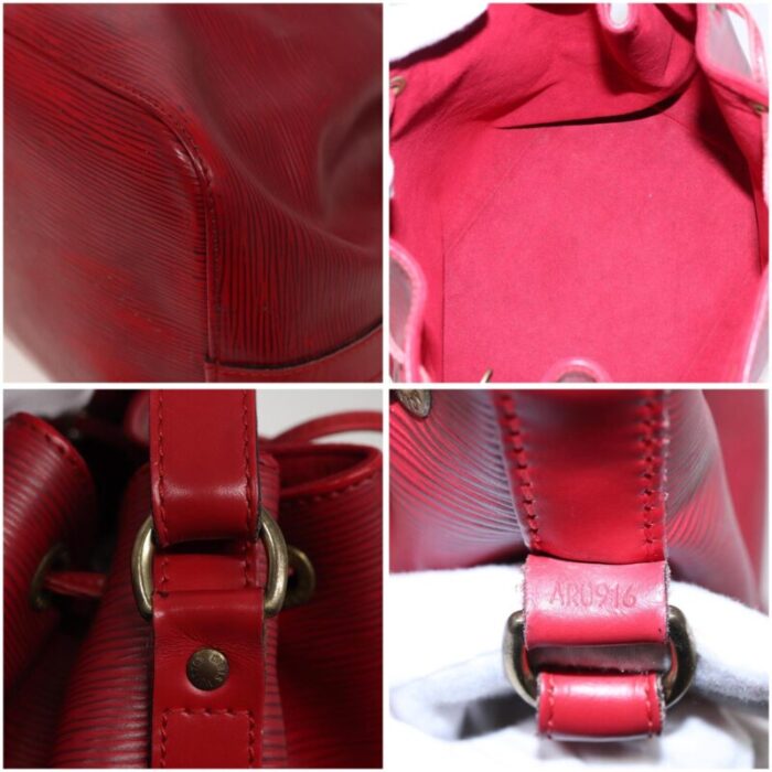 louis vuitton epi petit noe shoulder bag red m44107 lv auth 77898 4409