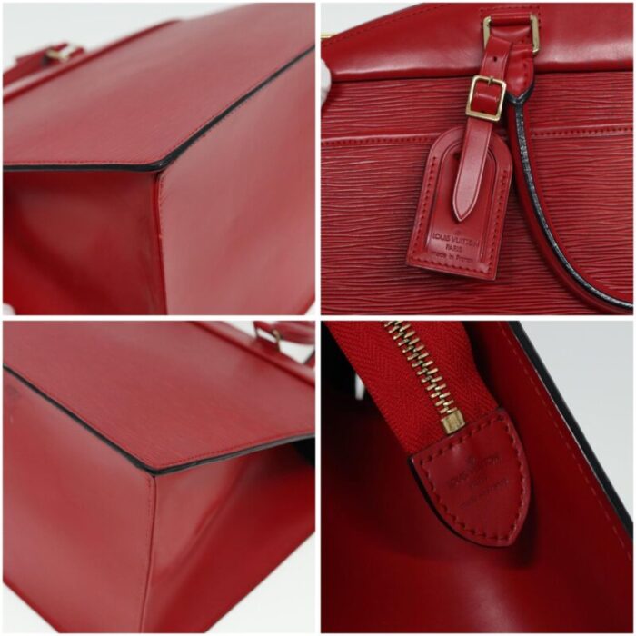 louis vuitton epi riviera hand bag red m48187 lv auth 79506 8880