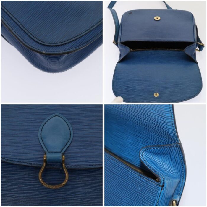 louis vuitton epi saint cloud gm shoulder bag toledo blue m52195 lv auth 79085 3040