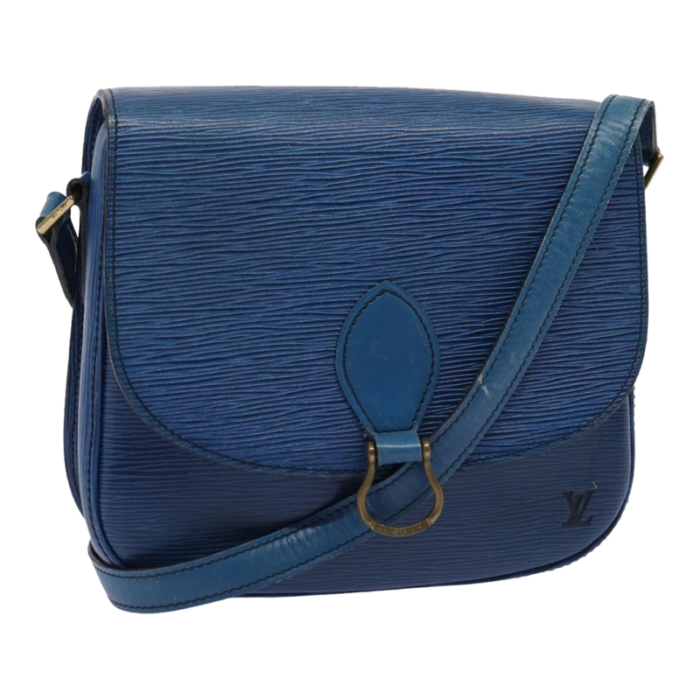 louis vuitton epi saint cloud gm shoulder bag toledo blue m52195 lv auth 79085 7976