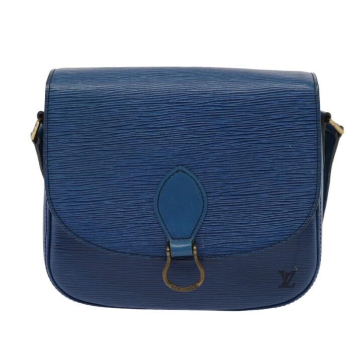 louis vuitton epi saint cloud gm shoulder bag toledo blue m52195 lv auth 79085 9357