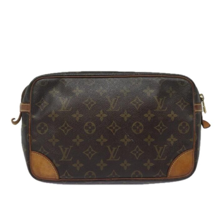 louis vuitton monogram compiegne 28 clutch bag m51845 lv auth 78057 9432