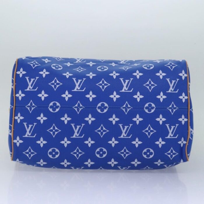 louis vuitton monogram speedy p9 bandouliere 40 hand bag blue m24418 auth 76198s 2777