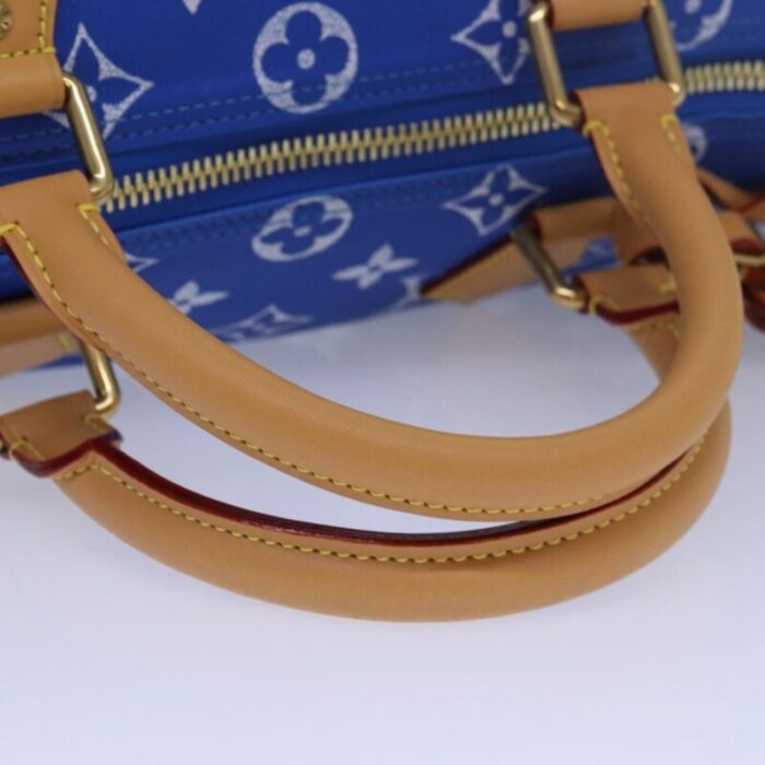 louis vuitton monogram speedy p9 bandouliere 40 hand bag blue m24418 auth 76198s 5345