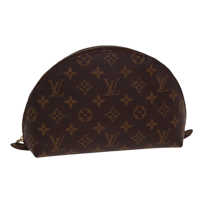 louis vuitton monogram trousse demi ronde cosmetic pouch m47520 lv auth 77855 0241