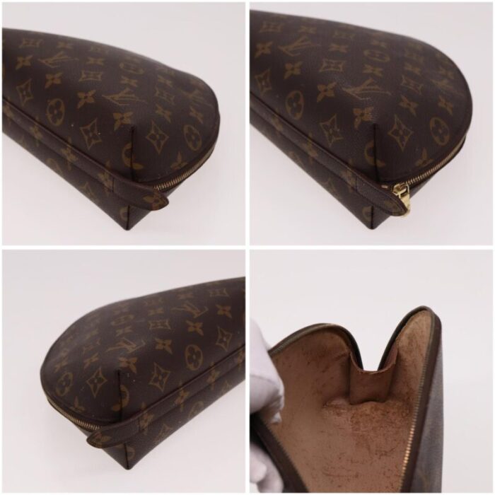 louis vuitton monogram trousse demi ronde cosmetic pouch m47520 lv auth 77855 8816