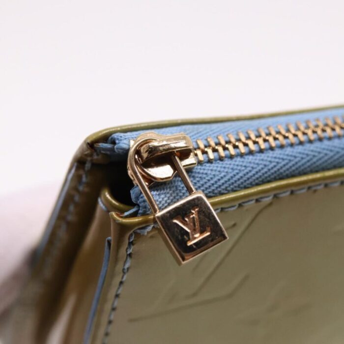 louis vuitton monogram vernis lexington pouch baby blue m91011 lv auth 78009 6481