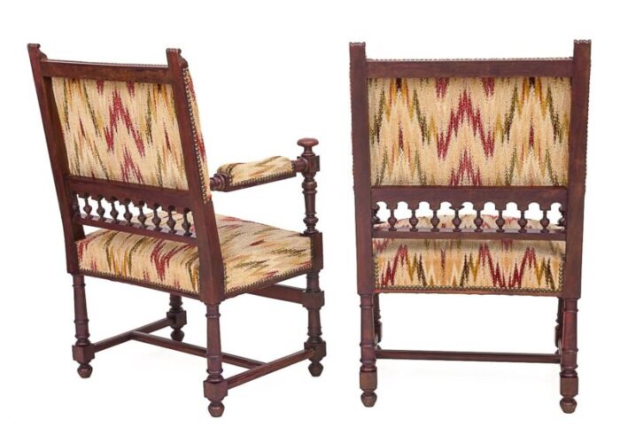 louis xiii armchairs 1940s set of 2 0208