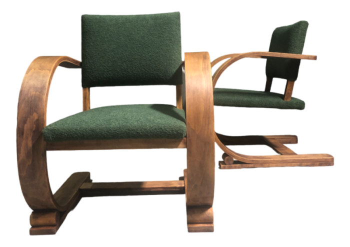 lounge chairs by audoux and minet for vibo 1930s set of 2 5704