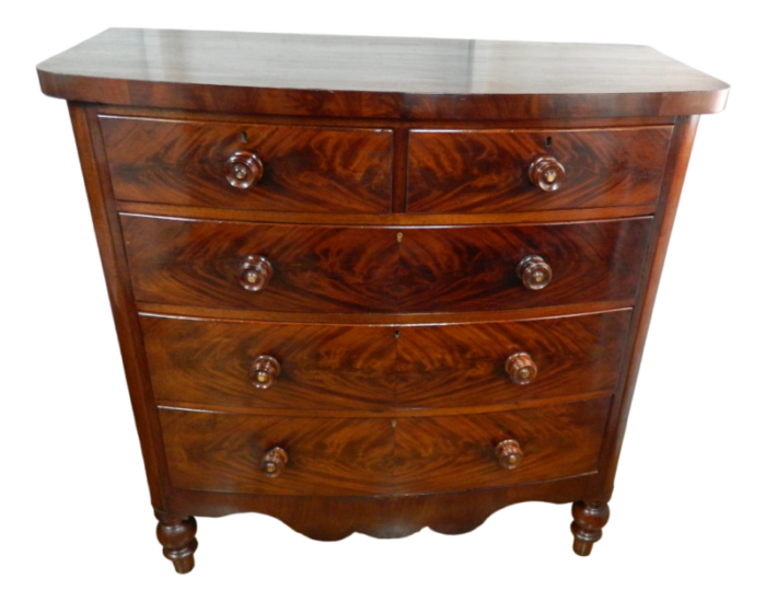 mahogany bow front chest of drawers 1890s 2816