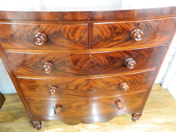 mahogany bow front chest of drawers 1890s 7301