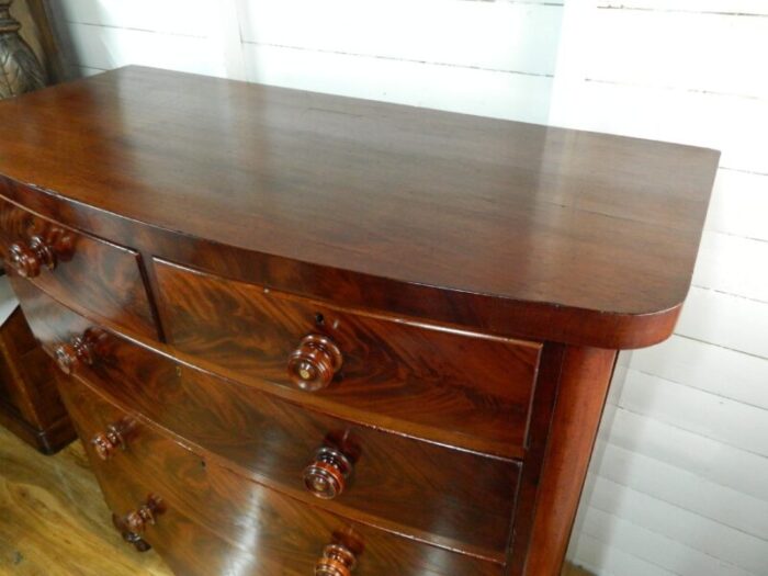 mahogany bow front chest of drawers 1890s 7728