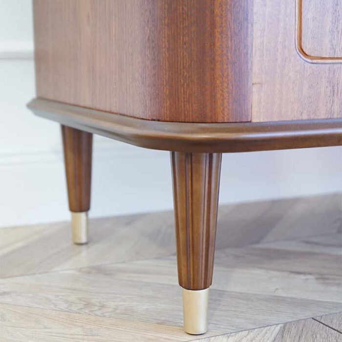 mahogany chest of drawers with brass details 1940s 0336