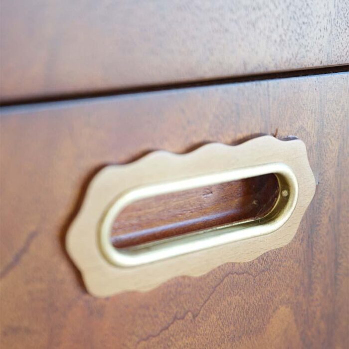 mahogany chest of drawers with brass details 1940s 7100