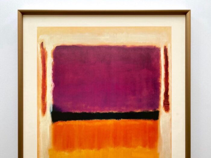 mark rothko vintage 1979 lithograph print framed abstract expressionist exhibition poster violet black orange yellow on white and red 1949 2641