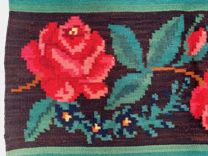 medium vintage moldovan wool square kilim rug 6