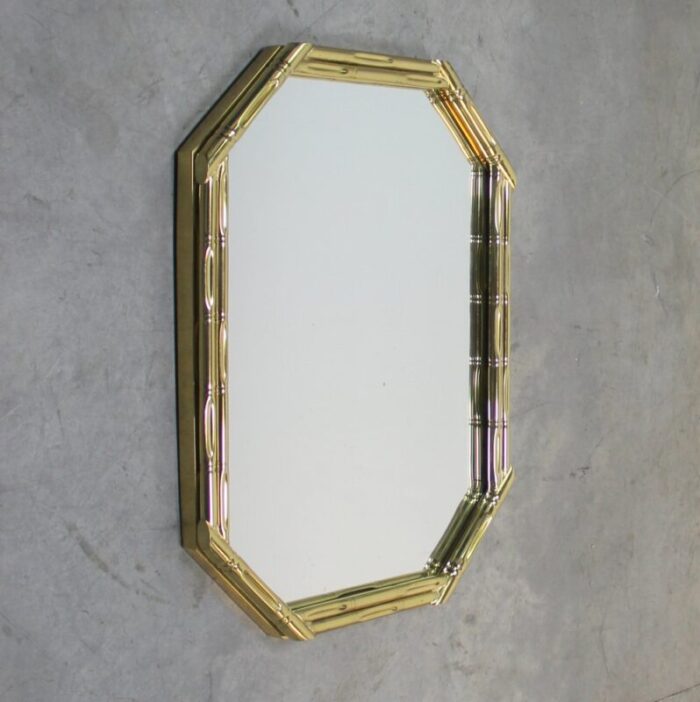 metal and imitating bamboo mirror 1970s 1