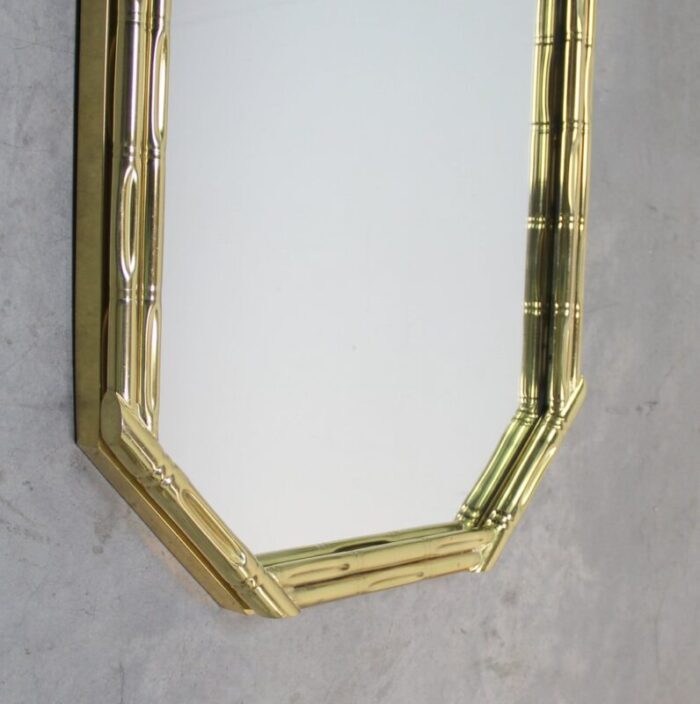 metal and imitating bamboo mirror 1970s 2