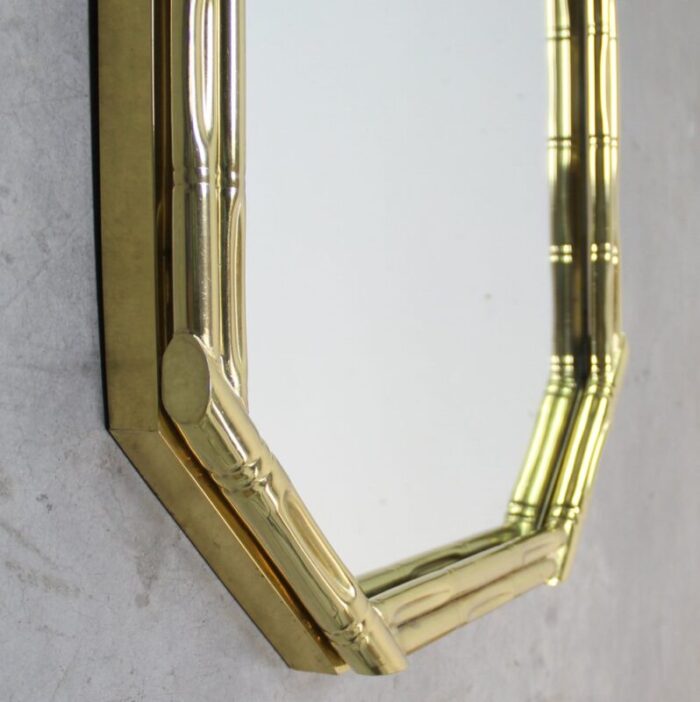 metal and imitating bamboo mirror 1970s 3