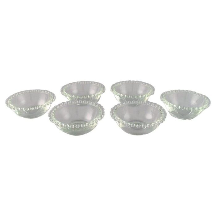 mid 20th century art glass clear bowls france set of 6 1