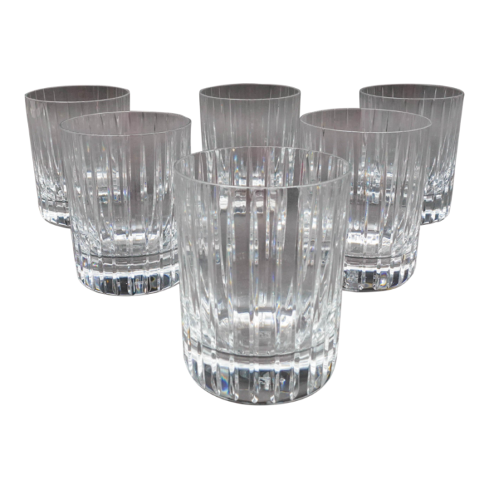 mid 20th century baccarat crystal france harmonie double old fashioned tumbler glasses set of 6 5055