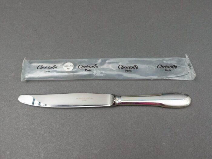 mid 20th century christofle france cluny 925 sterling silver dinner knives set of 6 4447