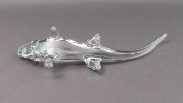 mid 20th century daum crystal france signed alligator glass figurine sculpture 6784