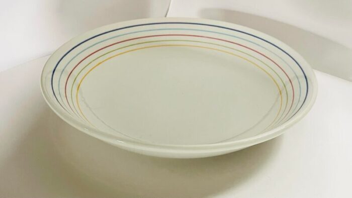 mid 20th century rainbow stripe italian serving bowl 1053