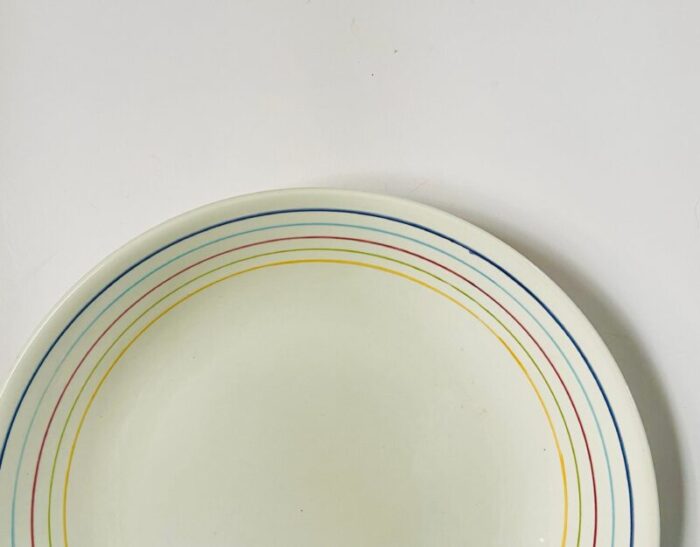 mid 20th century rainbow stripe italian serving bowl 5173