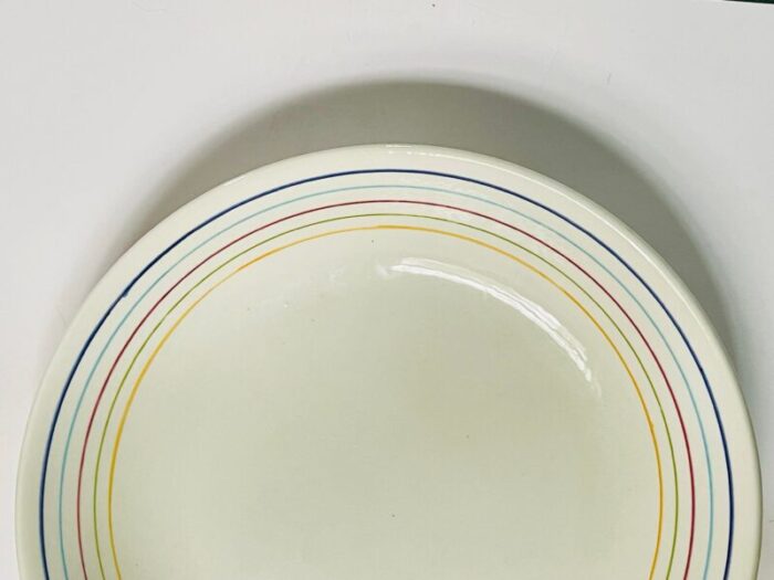 mid 20th century rainbow stripe italian serving bowl 5580