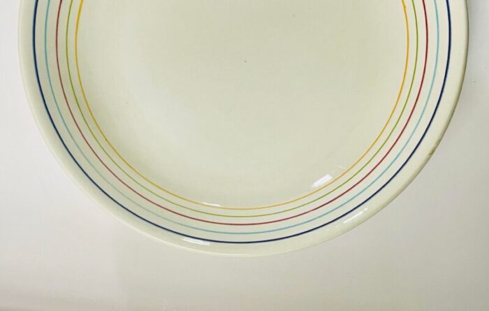 mid 20th century rainbow stripe italian serving bowl 7799