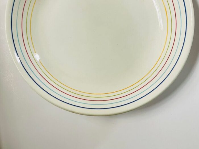 mid 20th century rainbow stripe italian serving bowl 8131