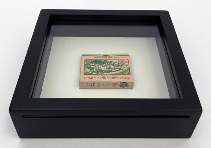 mid 20th century vintage framed matchbook from the metropolitan hotel in asbury park n j 8605