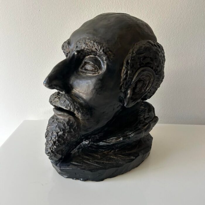 mid 20th century vintage shakespearean clay sculptural bust signed 0094