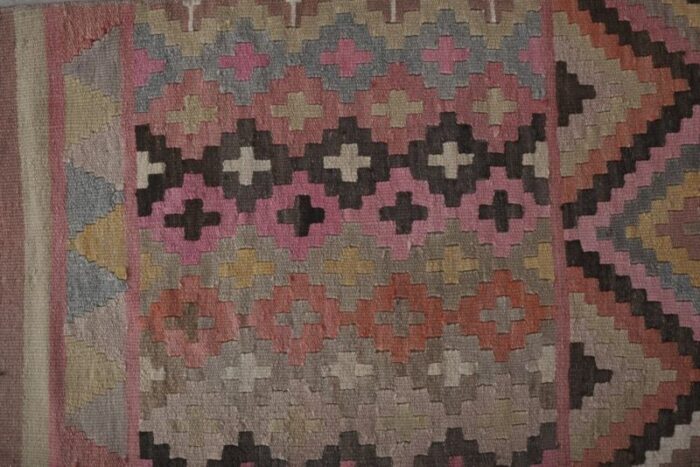 mid century anatolian kilim runner rug in wool 8