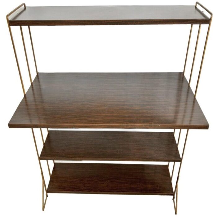 mid century bookcase desk in metal 1950s 7557