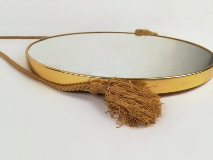 mid century brass round mirror italy 1950s 6