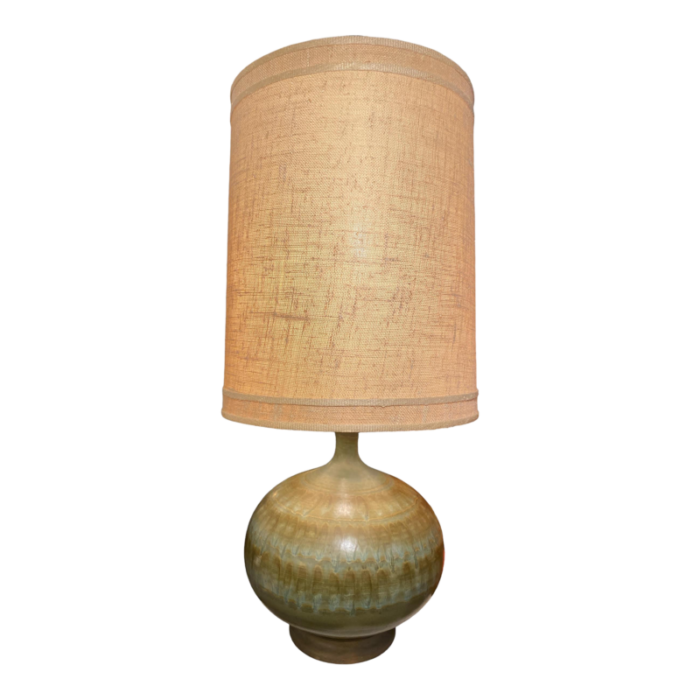 mid century ceramic oversized lamp w original shade 3435