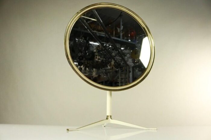 mid century german brass vanity mirror from vereinigte werkstaetten munich 1950s 2