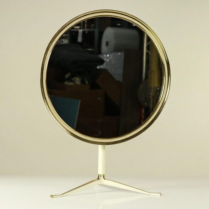 mid century german brass vanity mirror from vereinigte werkstaetten munich 1950s 4