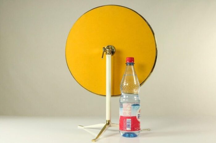 mid century german brass vanity mirror from vereinigte werkstaetten munich 1950s 7