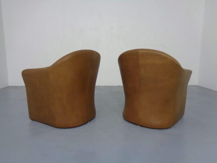 mid century german leather cocktail chairs from walter knoll 1960s set of 2 3980