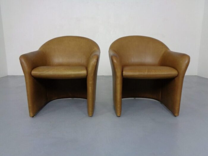 mid century german leather cocktail chairs from walter knoll 1960s set of 2 4722