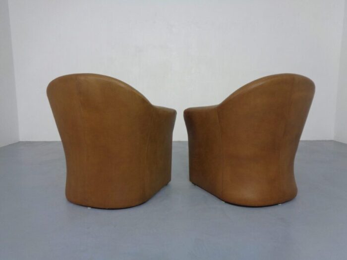 mid century german leather cocktail chairs from walter knoll 1960s set of 2 6677