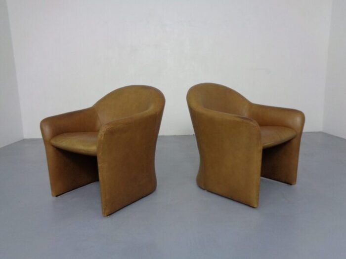 mid century german leather cocktail chairs from walter knoll 1960s set of 2 7615