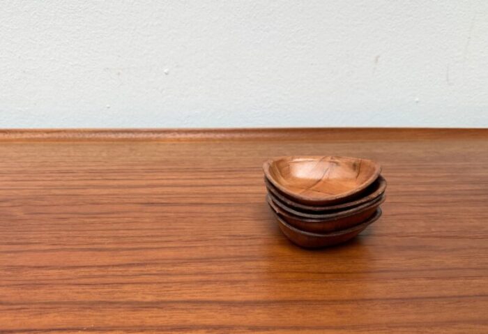 mid century german wooden bowls 1960s set of 5 13